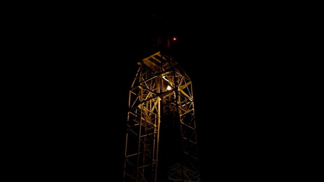 Top of Drilling rig in Night