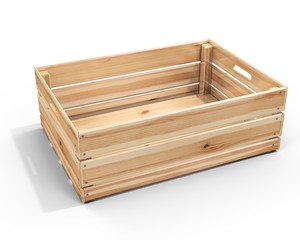 3d empty wooden crate