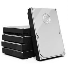 Obraz premium 3d HDD hard drive disk stack