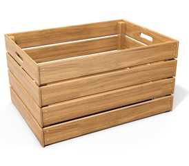 3d empty wooden crate