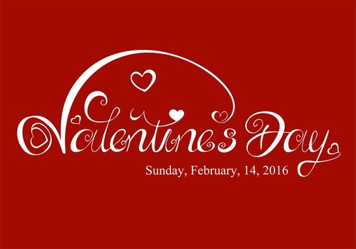 Sunday, February, 14, 2016 - Valentine´s Day - curlicue - American dates - red and white