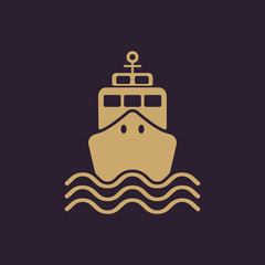 The ship icon. Travel symbol. Flat