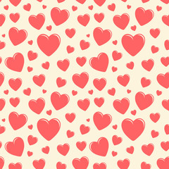 Seamless pattern with hearts. Valentines Day background. Vector holiday texture