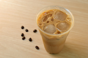 Iced coffee in takeaway cup