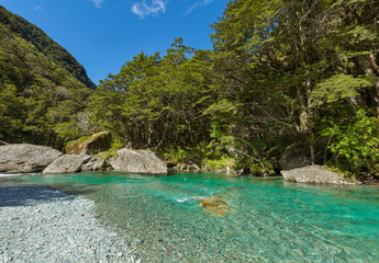 beautiful turquoise stream on Routeburn Track