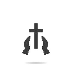 hands praying for peace, cross