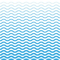 Wave Blue Pattern. Sea Background in Vector