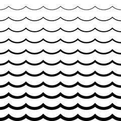 Wave Pattern. Sea Background in Vector