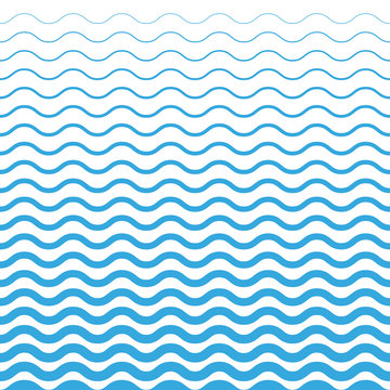 Wave Blue Pattern. Sea Background in Vector