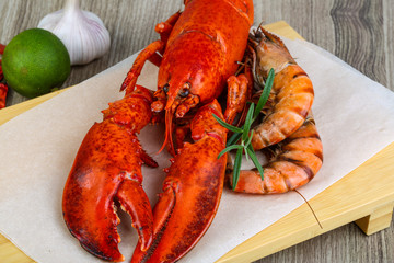 Lobster and shrimps