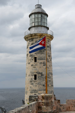 Lighthouse of El Morro castle at Havana