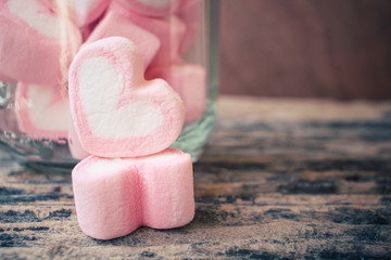 Heart of pink marshmallows