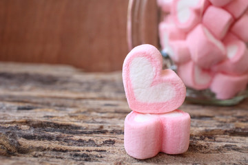 Heart of pink marshmallows