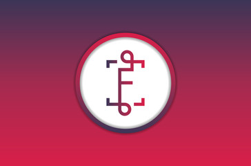 Abstract concept creative vector letter F. Colorful app logo icon element isolated on background. Art illustration creative template design for business software sign and social media lined symbol.