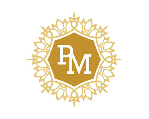 PM initial royal letter logo