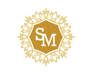 SM initial royal letter logo
