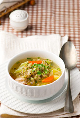 chicken soup with barley groat