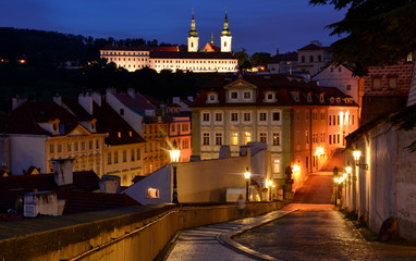 Fototapeta na wymiar Evening in Malá Strana, Prague
