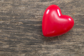 Hearts on old wood. Background Valentines Day