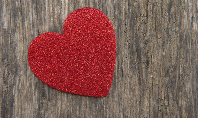 Hearts on old wood. Background Valentines Day