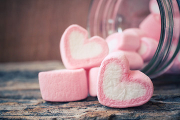 Heart of pink marshmallows