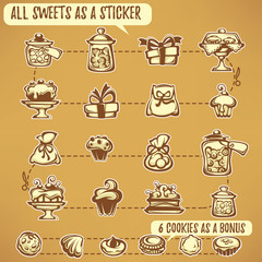object, stickers or icons for your chocolate shop