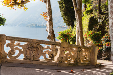 The park of Villa Balbianello in Lenno, Lake Como, Italy