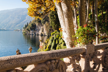 The park of Villa Balbianello in Lenno, Lake Como, Italy