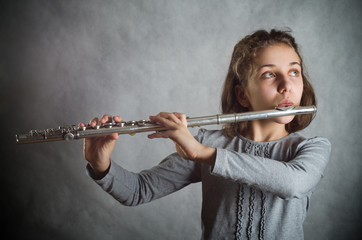 Girl Playing Flute