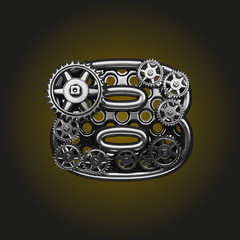 8 vector letter with gears