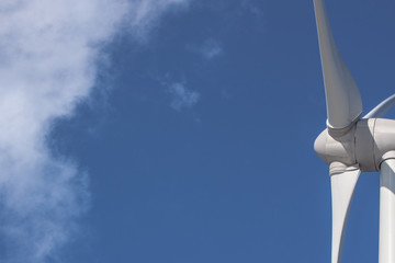 wind turbine rotor and blue sky