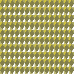 Seamless geometric rhombic pattern. Convex shine texture with glitters, sparkles on rhombs. Green-gold colored background. Vector
