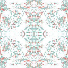 Seamless stone texture. Abstract snake, band view, mosaic, motley pattern. Ornamental collage. Turquoise, white, red soft colored background. Vector