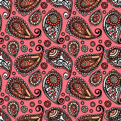 Paisley. Paisley pattern. Vector seamless ornament (background).