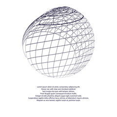 Wireframe Design Element. 3D Sphere