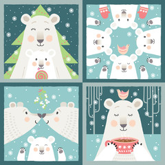 Christmas polar bears