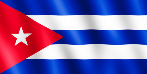 Flag of Cuba waving in the wind