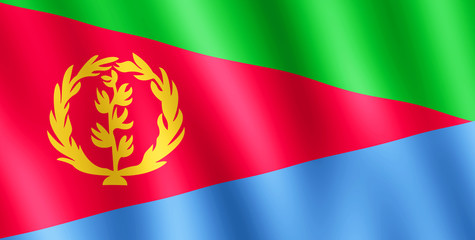 Flag of Eritrea waving in the wind