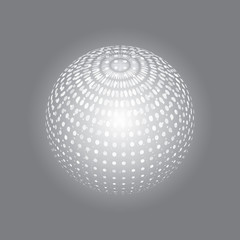 Abstract dotted sphere vector background