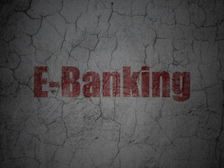Finance concept: E-Banking on grunge wall background