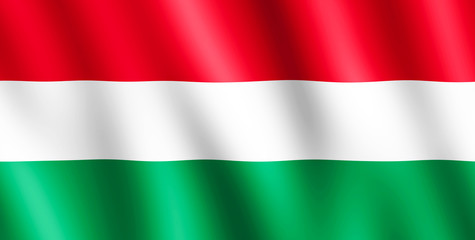 Flag of Hungary waving in the wind