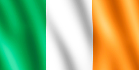 Flag of Ireland waving in the wind