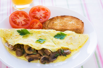 Folded mushrooms silky omelette
