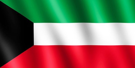Flag of Kuwait waving in the wind