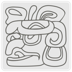 monochrome icon with American Indians relics dingbats characters for your design