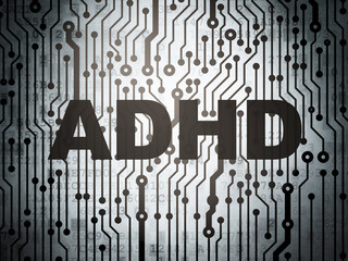 Medicine concept: circuit board with ADHD