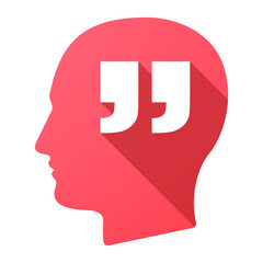Male head icon with  quotes