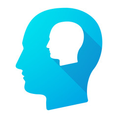 Male head icon with a male head