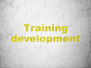 Learning concept: Training Development on wall background