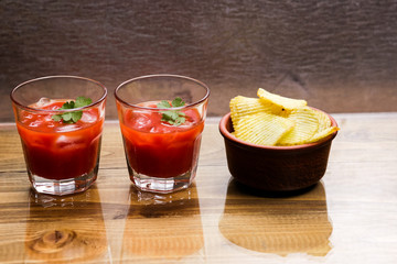 Tomato alcoholic coctail